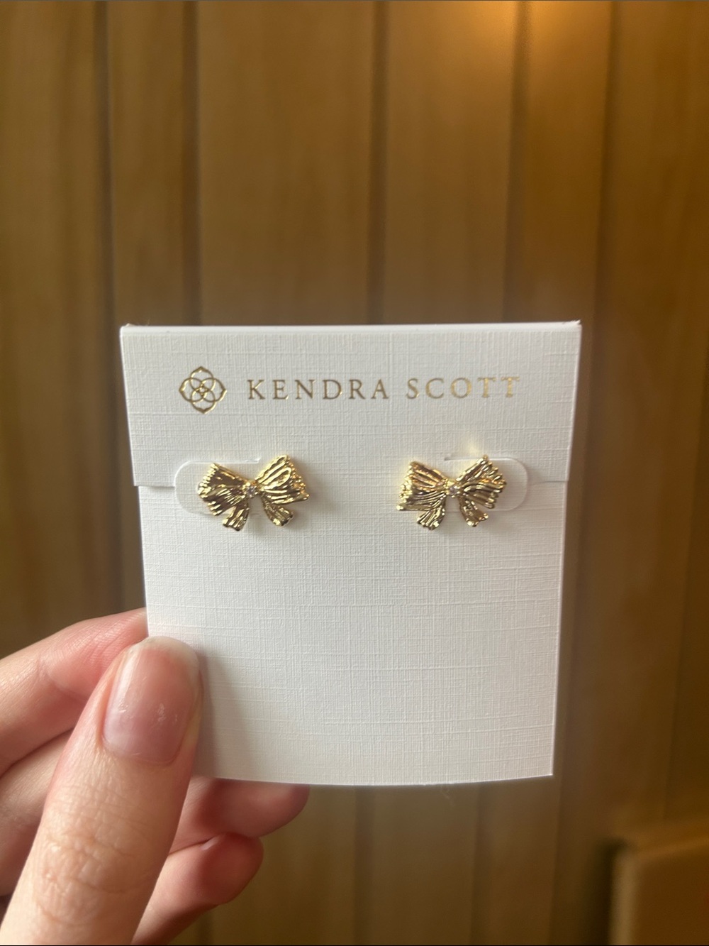 Kendra Scott x LoveShackFancy gold bow earrings